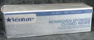 Sponges Gauze Nonwoven Closed Weave Venture™ 4-P .. .  .  